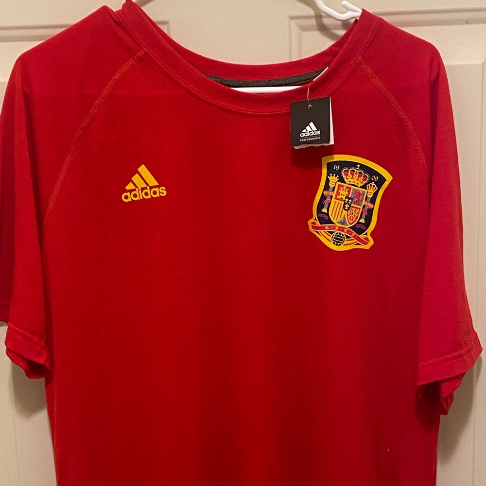 Spain National  Soccer Team Adidas Ultimate Tee Shirt Sz. XL Sergio Ramos 15